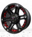 Rin 17X9 5-139.7 XP WHEELS Mod: 676 ET10 CB110 SATIN BLACK WITH RED INSERTS AND CHORME RIVETS